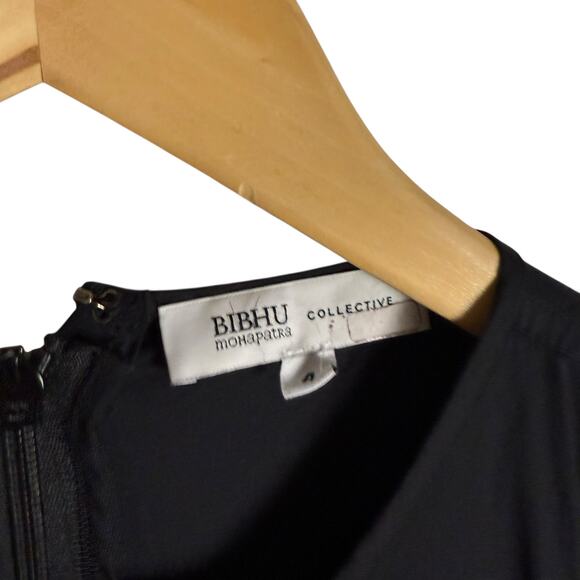 Bibhu Mohapatra Black Cutout Fringe Midi Cocktail Dress Sz 4 - Picture 9 of 16